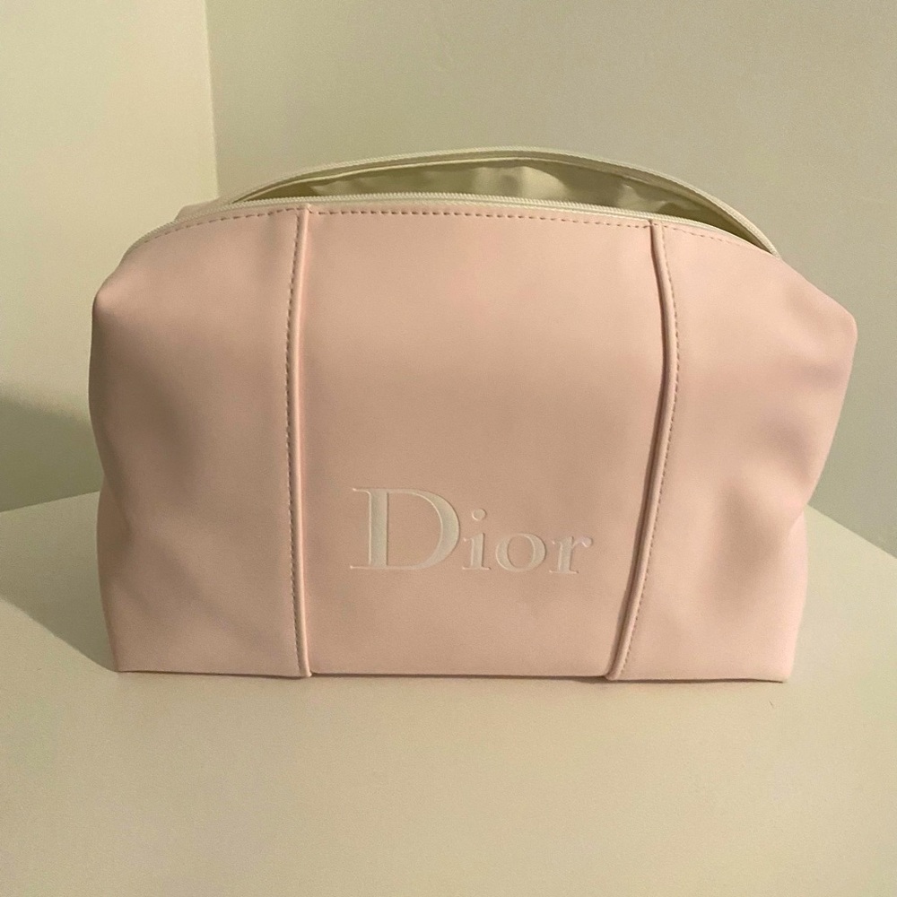 Dior pink cosmetics bag